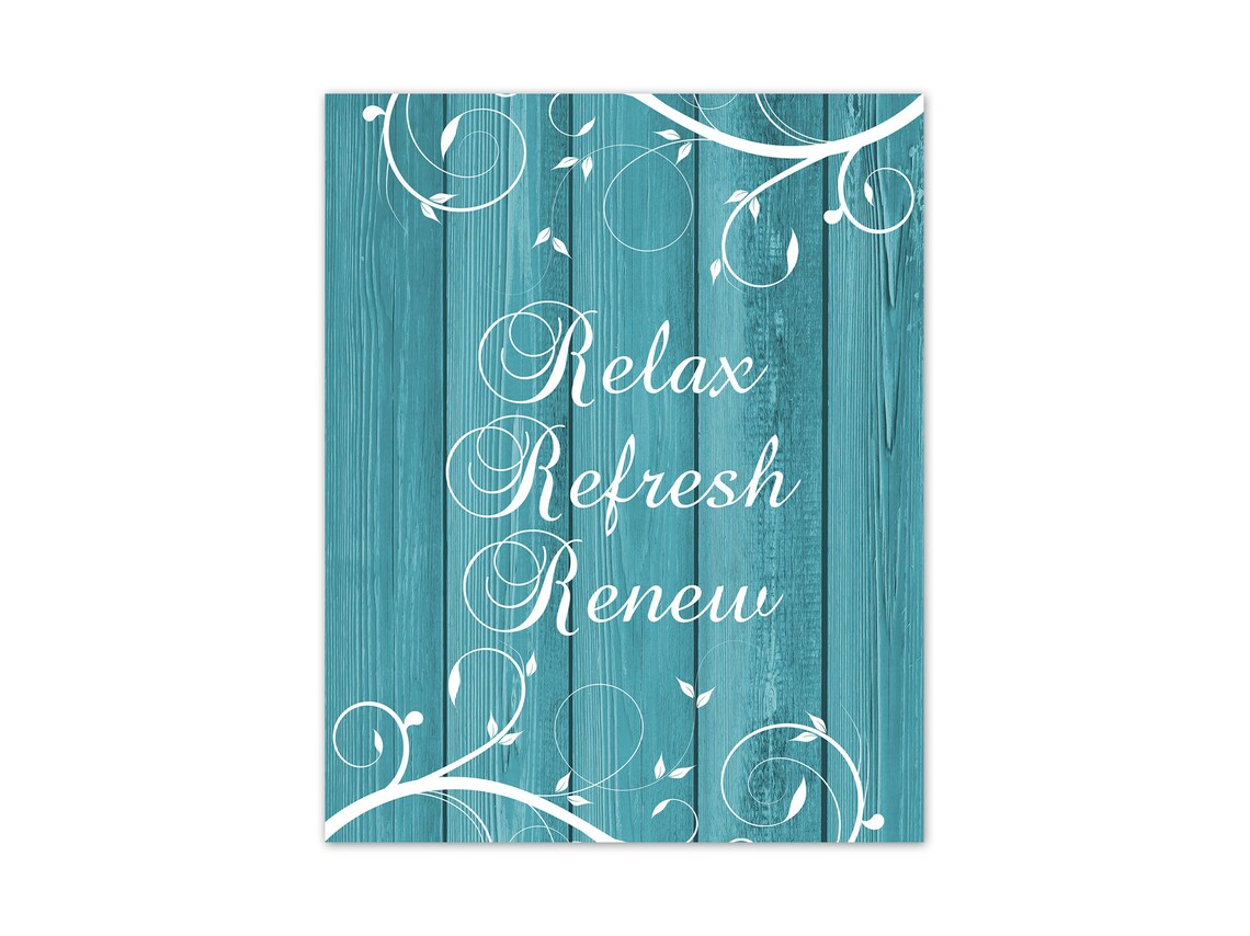 Farmhouse Bathroom Wall Art Teal Bathroom Decor Rustic Home Etsy