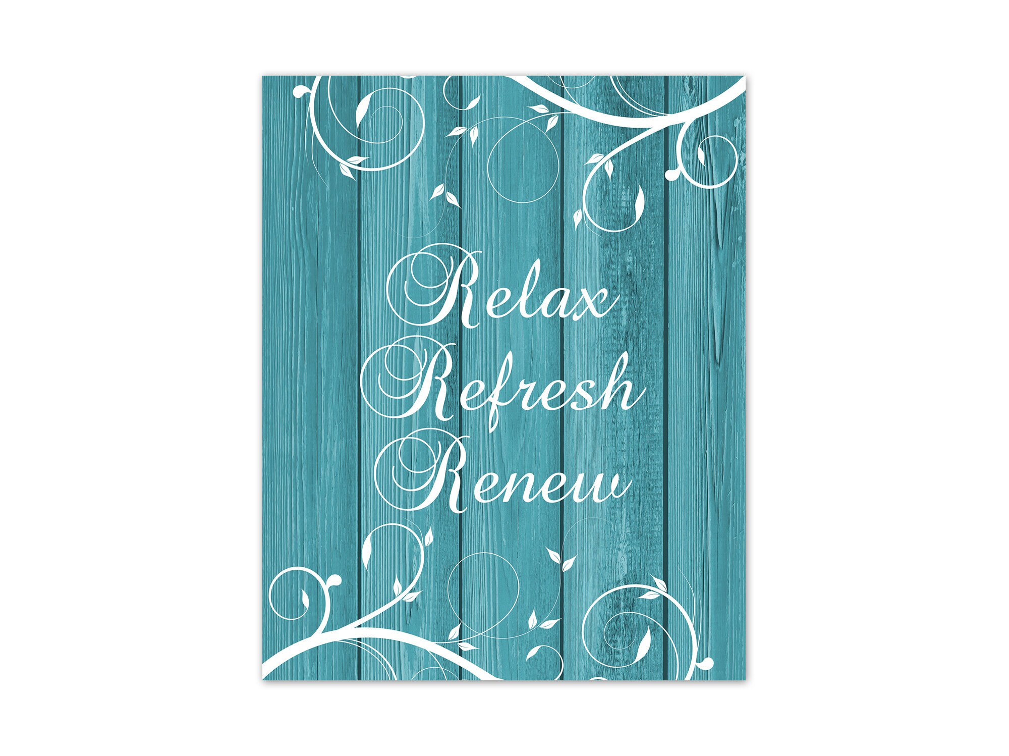 Farmhouse Bathroom Wall Art Teal Decor Rustic