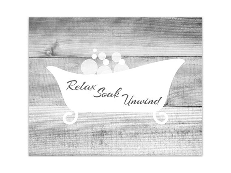 Rustic Bathroom Wall Art Gray Bathroom Decor Wood Effect | Etsy