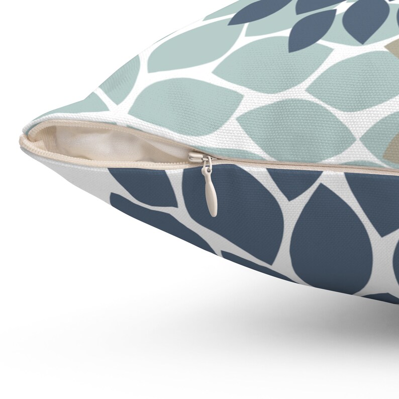 Slate Blue Aqua Taupe Throw Pillow Covers, Flower Burst Pillow Cover, Blue Throw Pillow Cover, Nursery Pillow, Modern Home Decor - PIL91 imagen 3