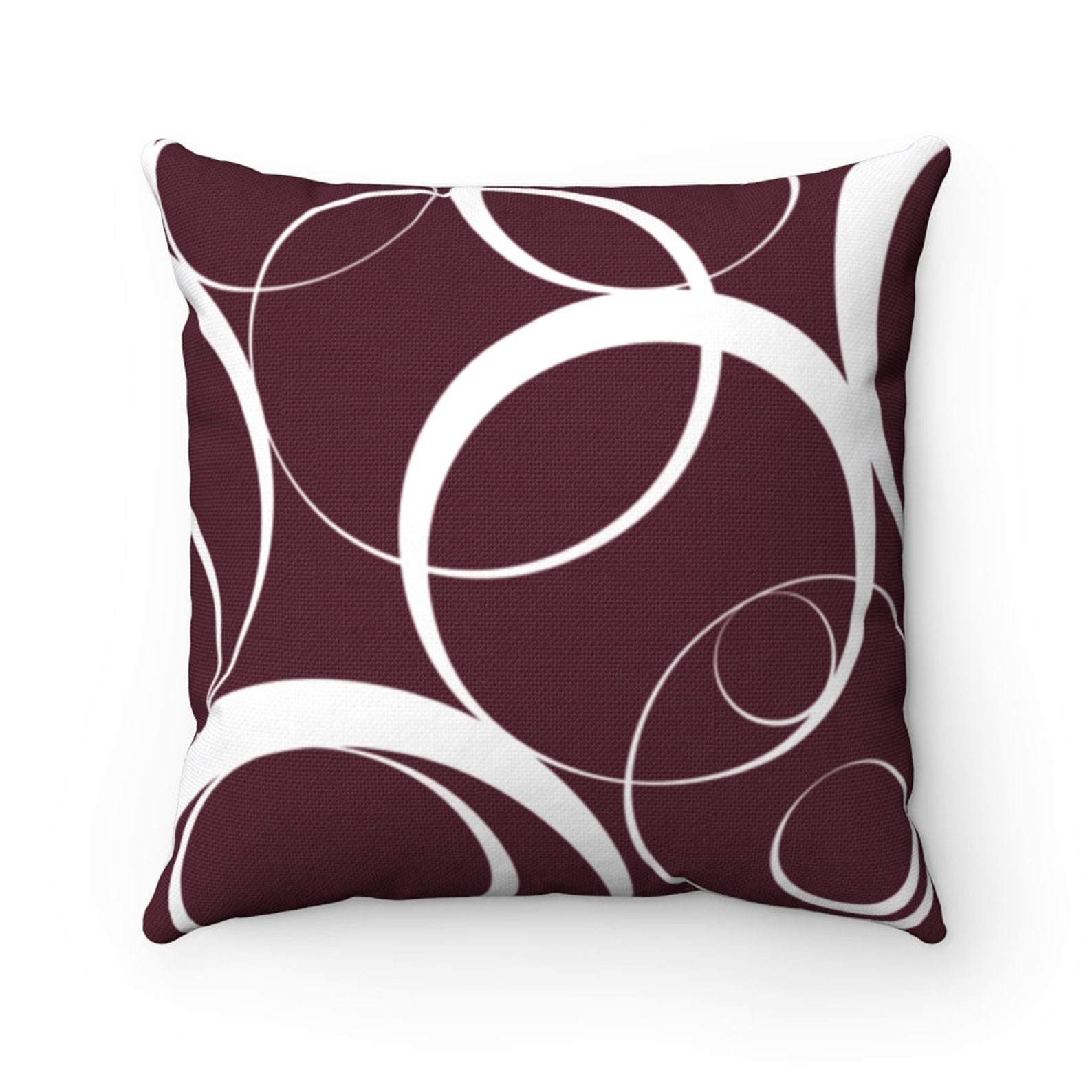 Burgundy Throw Pillow Cover Geometric Pillow Burgundy Home Etsy