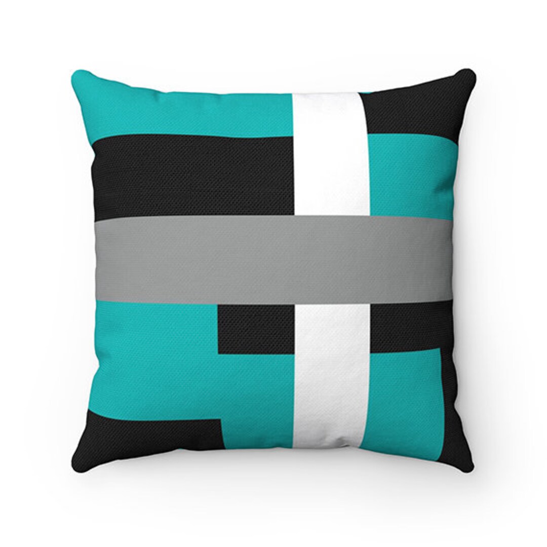 Teal Pillow Covers Geometric Pillow Cover Throw Pillow Etsy