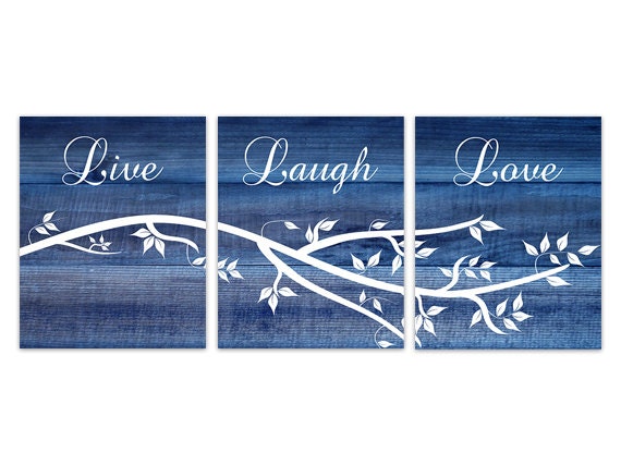 Home Decor Wall Art Live Laugh Love Navy Wall Art Bathroom Etsy