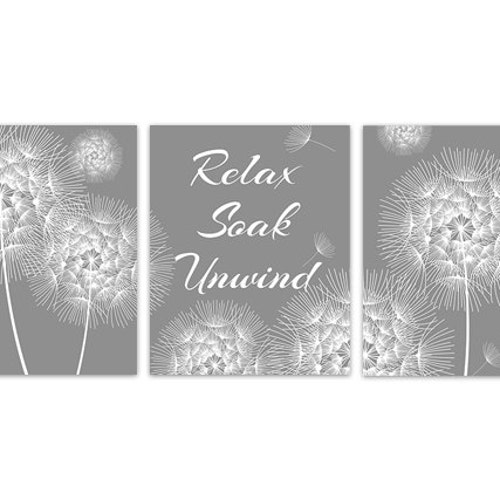 Brown Bathroom Wall Art Relax Soak Unwind Bathroom Art Wood Etsy