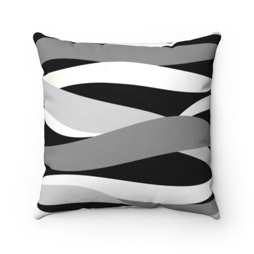 Black Gray Pillow Covers Geometric Pillow Cover Black and Etsy
