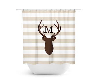 Deer Shower Curtain, Deer Fabric Shower Curtain