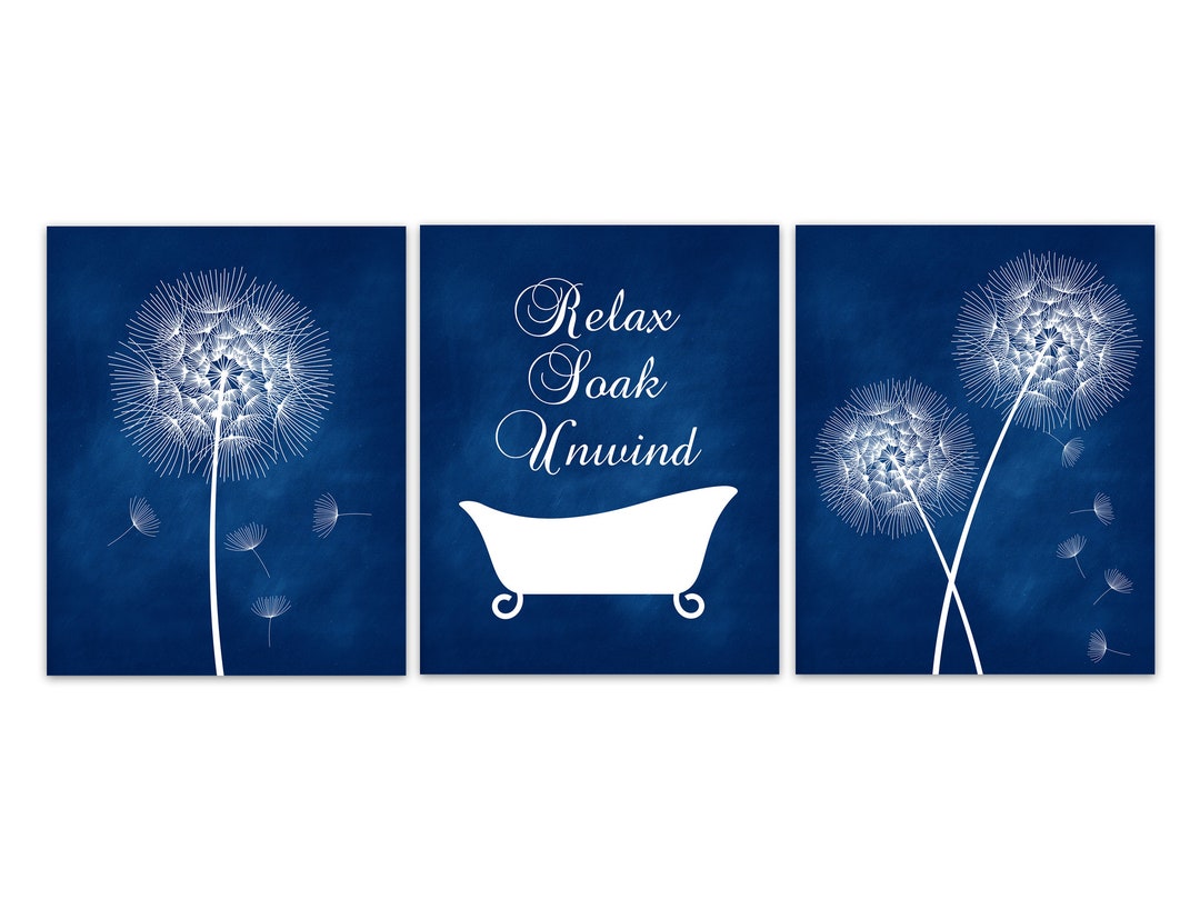 Dandelion Bathroom Wall Art Prints or Canvas Set of 3 Etsy