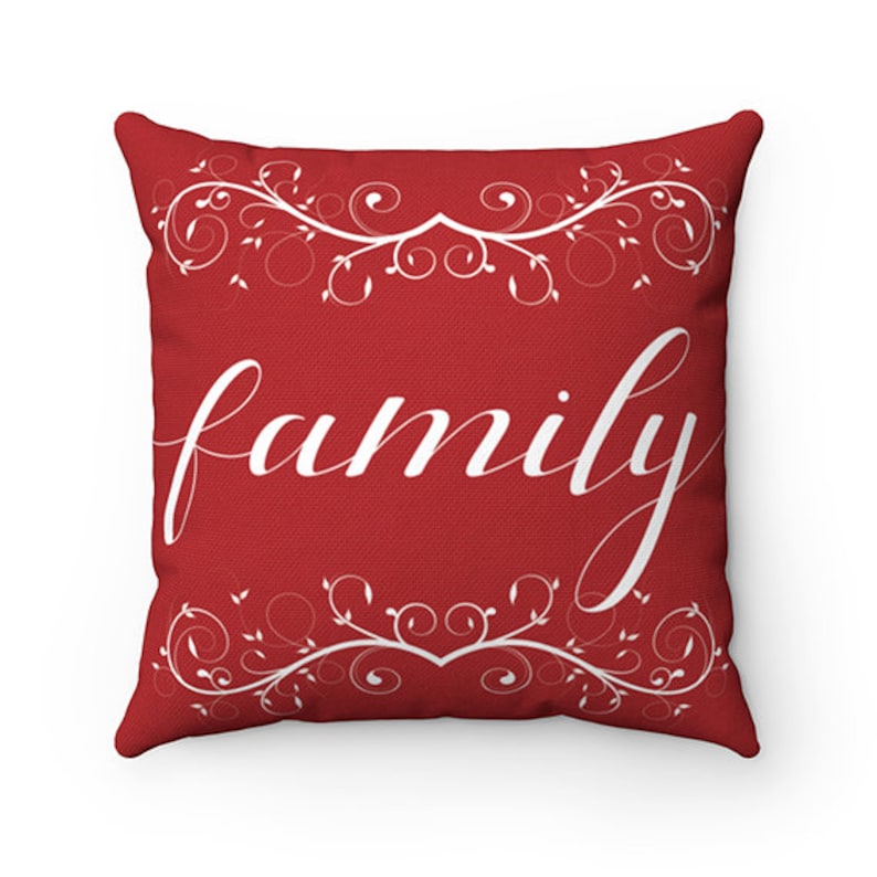Housewarming Gift PIL25 Throw Pillow Covers Made in USA Love Pillow Red Pillows Covers 20x20 Decorative Accent Pillows Family Pillow