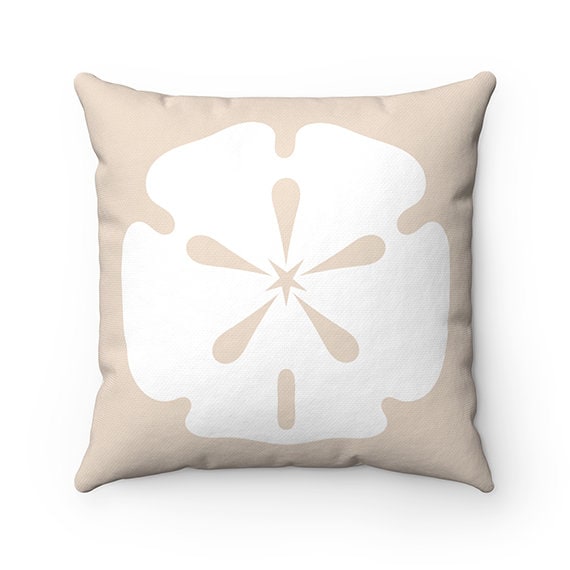 Beach House Decor Throw Pillow Cover Sand Dollar Pillow Beach
