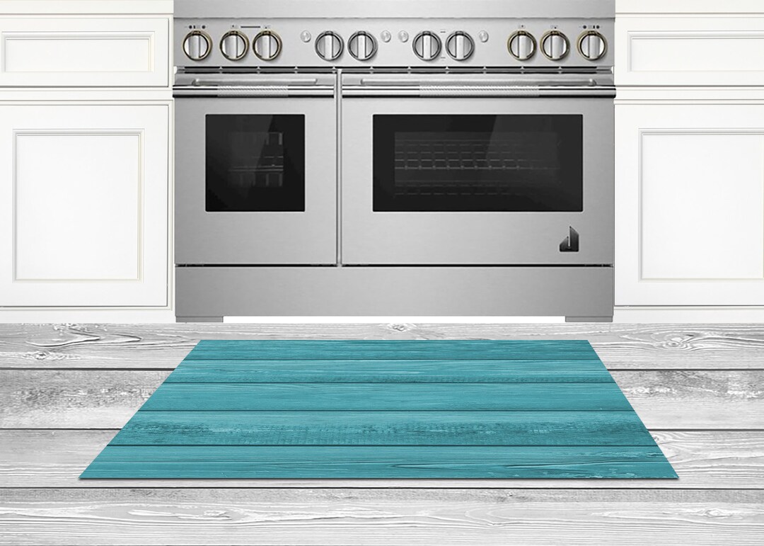 Teal Rug Kitchen Teal Kitchen Floor Mat, Teal Area Rug, Living Room Rug, Farmhouse Decor ...