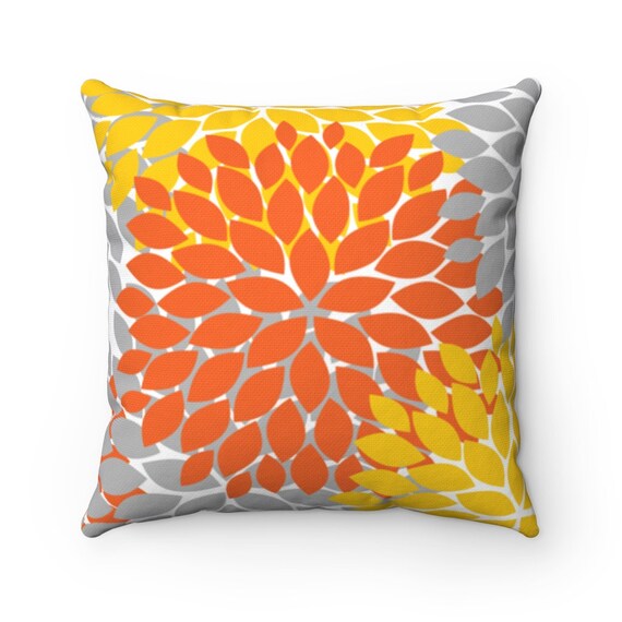 Orange and Yellow Flower Burst Pillow Throw Pillow Accent Pillow Couch Cushion Rocking Chair Nursery Pillow Decorative Pillow PIL290