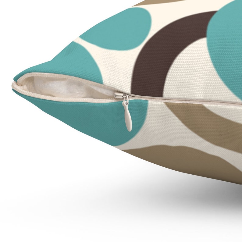 Teal and Brown Throw Pillow Cover Geometric Circle Pillow Etsy
