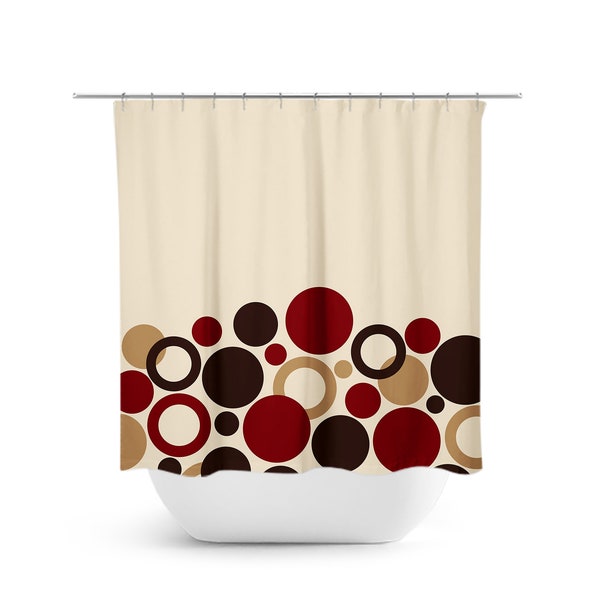 Red Shower Curtain Etsy
