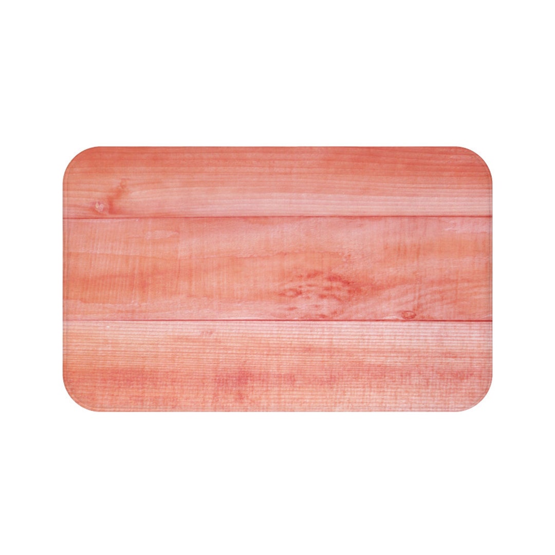 Coral Wood Floor Mat Farmhouse Bathroom Mat Coral Farmhouse Etsy