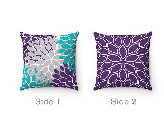 Floral Lumbar Pillow Blue Purple Decorative Pillows Nursery -  Israel