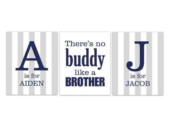 Brothers Canvas Wall Art Brothers Quote Personalized Kids Etsy