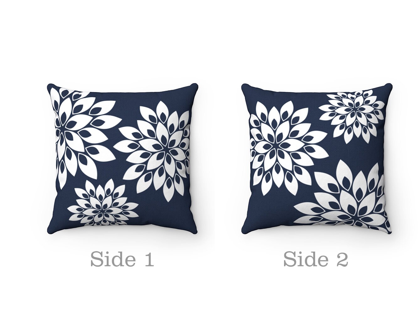  Almohadas decorativas para cama, diseño de flor de loto azul  sobre fondo tostado, 20 x 20 pulgadas, fundas de almohada de granja con  flores de loto, fundas de almohada para exteriores