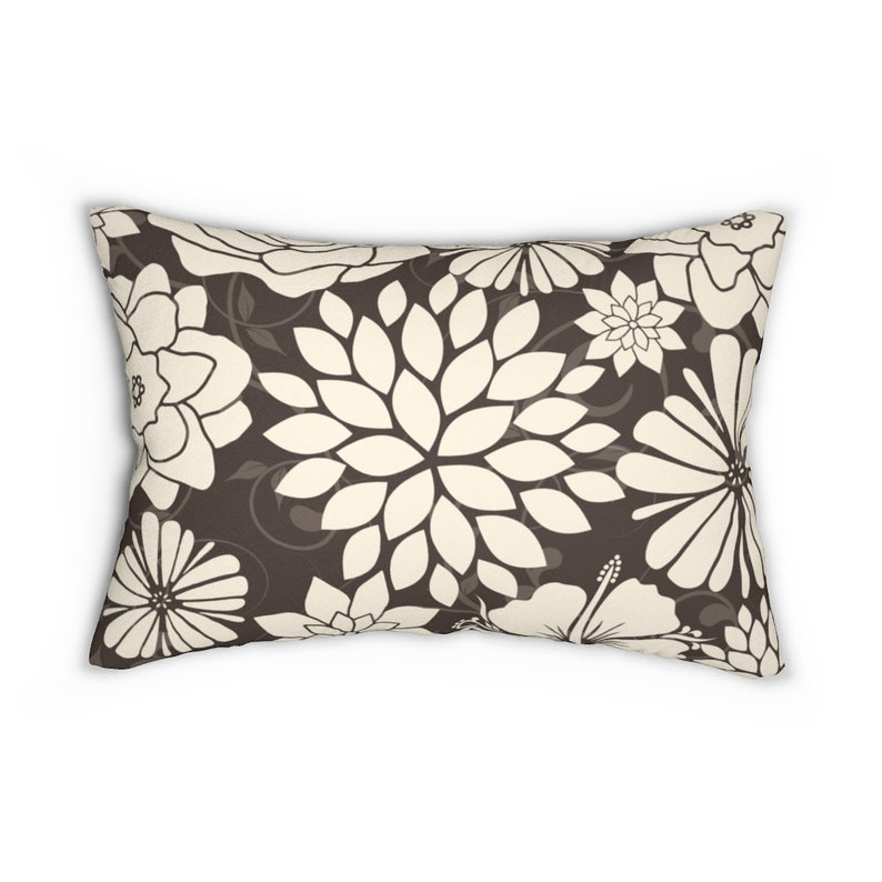 Brown Floral Lumbar Pillow Decorative Pillow Flower Burst Etsy.de