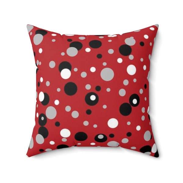 Red Geometric Pillow Etsy