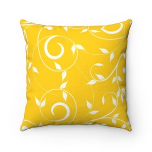 Scroll Pillow, Yellow Throw Pillow Cover, Yellow Home Decor, Yellow Accent Pillow, Swirl Pillow, Yellow Nursery Decor - PIL360