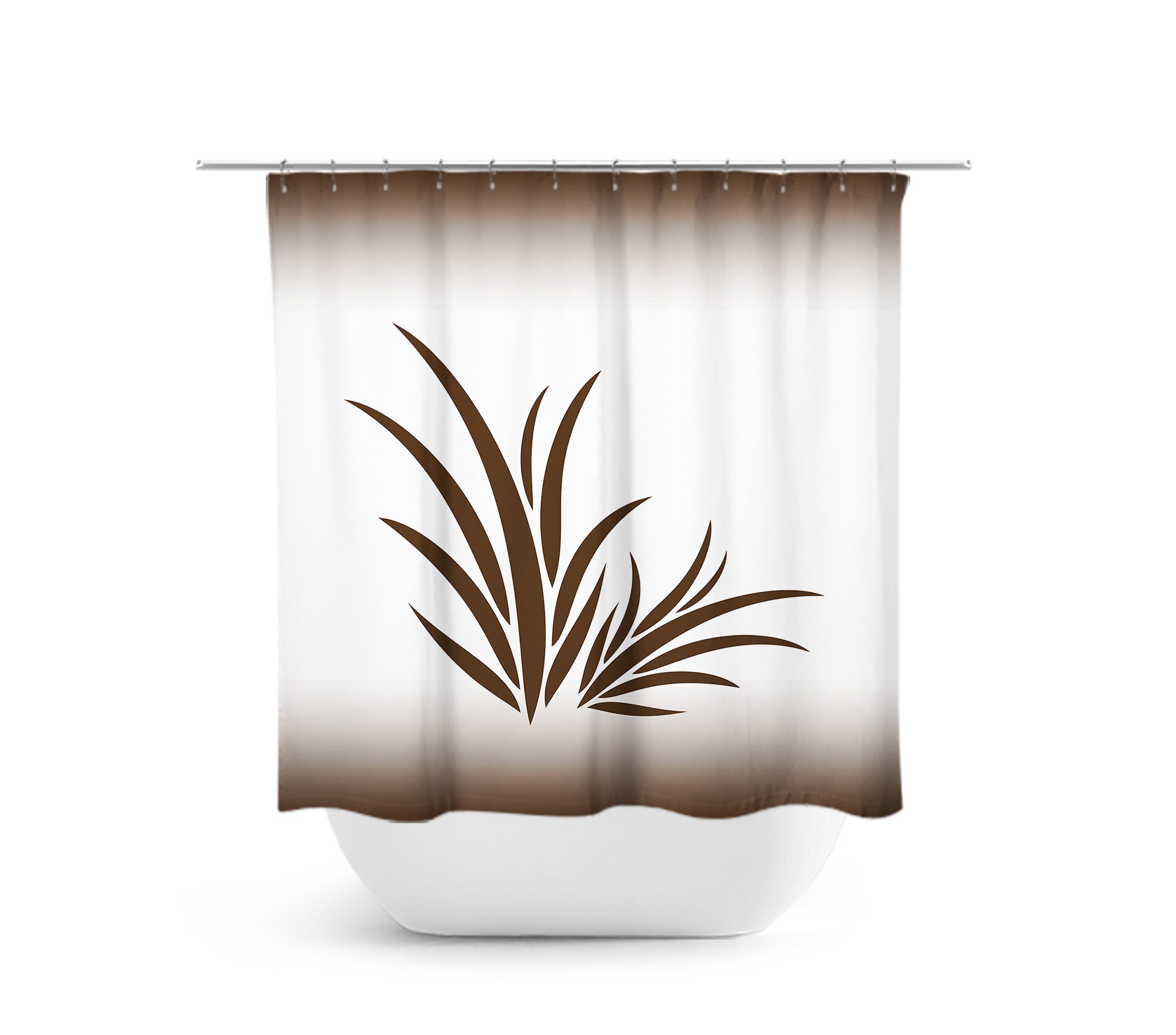 Brown Bathroom Decor Brown Shower Curtain Seaweed Bath Curtain