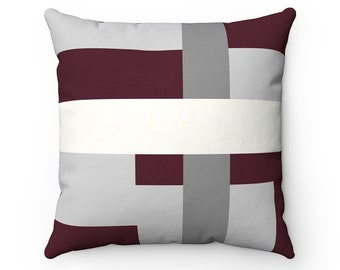 Outdoor Pillow, Color Block Throw Pillow and Pillow Covers, Purple and Gray Decorative Pillow, Modern Home Decor - OPIL183