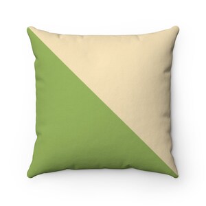 Green Pillow, Green and Beige Two Tone Throw Pillow and Pillow Covers, Apple Green Decor, Minimalist Decor - PIL342