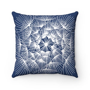 Blue Pillow Covers, Dandelion Throw Pillow, Accent Pillow, Tropical Decor, Blue Nursery Pillow, Dandelion Decor, Blue Home Decor PIL132 image 2