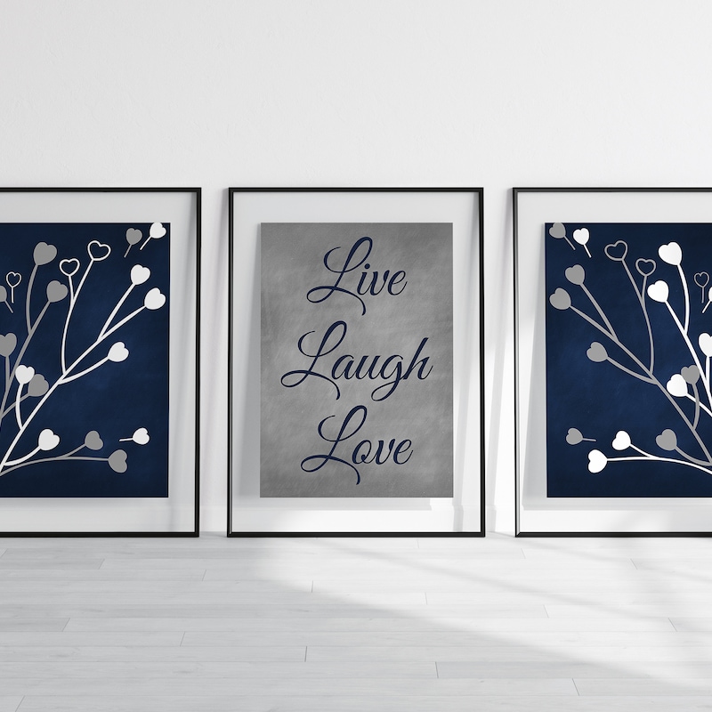 Blue and Grey Decor - Etsy