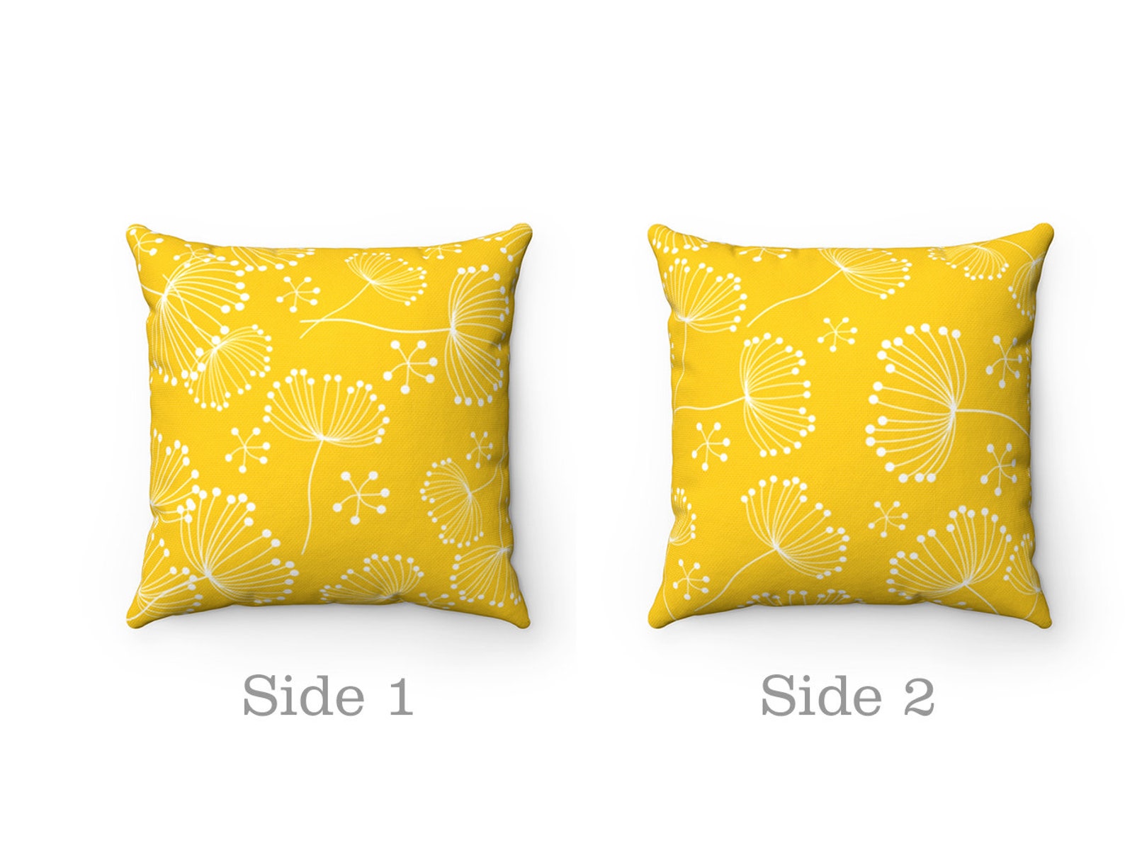 Yellow Pillow Cover Dandelion Throw Pillow Cover Accent Etsy