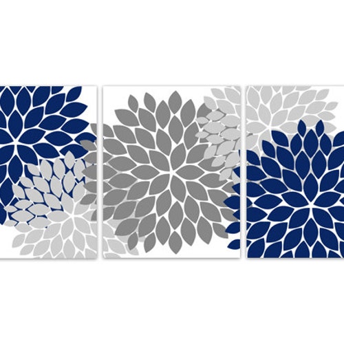 Home Decor Wall Art CANVAS and PRINTS Blue Grey Wall Art Etsy