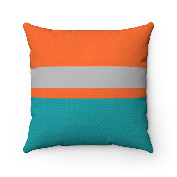 Teal and Orange Pillow Etsy