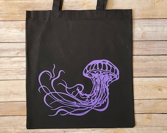 Jellyfish Reusable Tote Bag / Durable Cotton Canvas