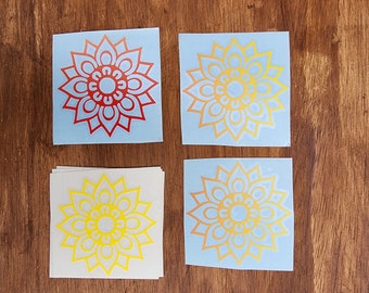 CLEARANCE - Sunflower Mandala Vinyl Decals / Yeti, Car, Laptop Stickers