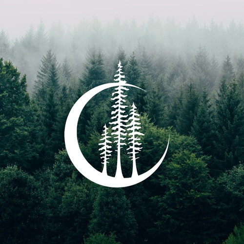 Crescent Moon Forest Vinyl Decals / Car Laptop Stickers Etsy