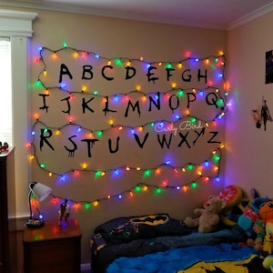 Stranger Alphabet Mural / Personalized Birthday Party Wall Decor Full Alphabet