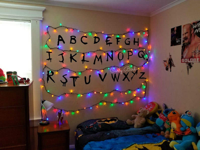 Stranger Alphabet Mural / Personalized Birthday Party Wall Decor Full Alphabet