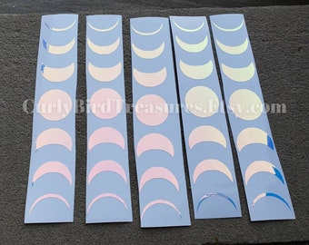 Holographic Moon Phases Vinyl Decals / Hydro Flask, Car, Laptop Stickers