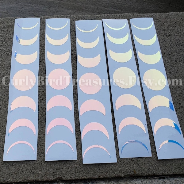 Holographic Moon Phases Vinyl Decals / Hydro Flask, Car, Laptop Stickers