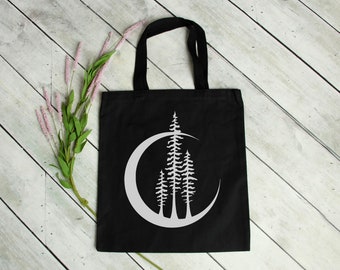 Crescent Moon Forest Tote Bag