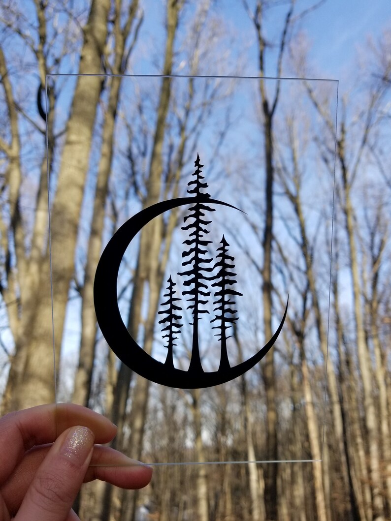 Crescent Moon Forest Vinyl Decals / Car Laptop Stickers Etsy