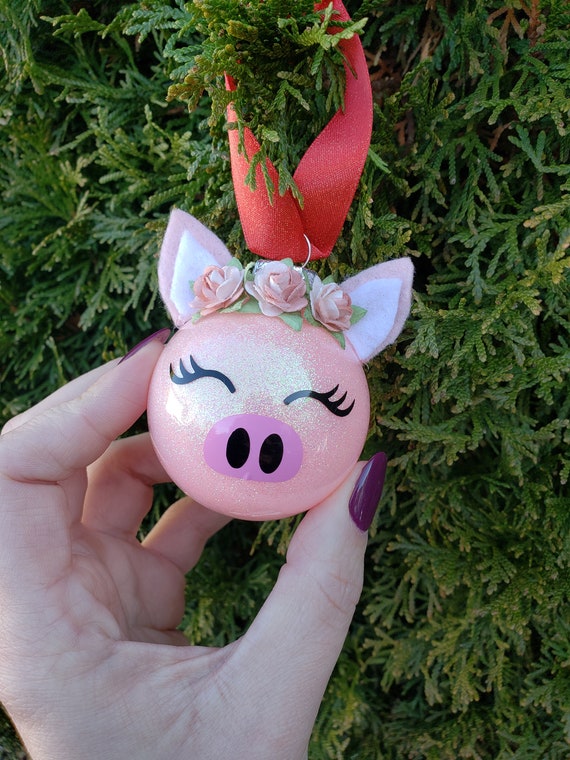 Pig Ornament Christmas Ornament Personalized & Handmade Etsy