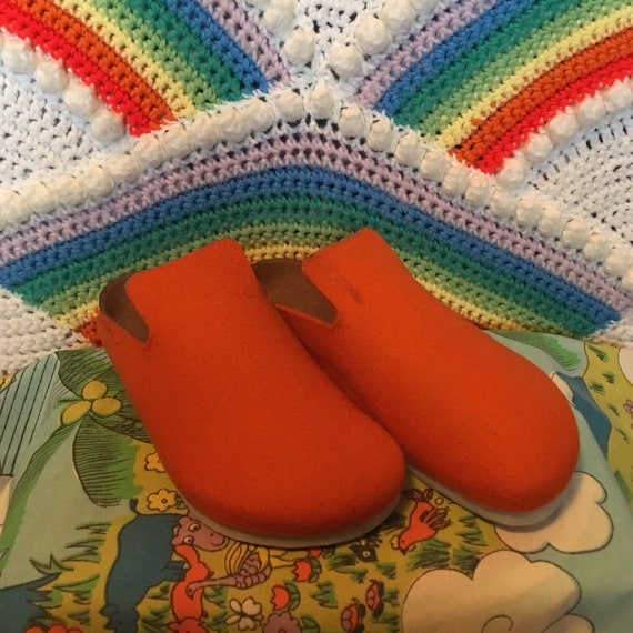 Vintage Orange Birkenstock Clogs Size 36