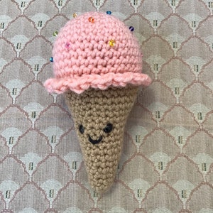 Adorable Plush Ice Cream Cone Amigurumi Ice Cream Cute Ice Cream Cone Crochet Toy Stuffed Ice Cream Amigurumi Food