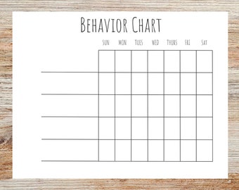 Behavior Chart Reward Chart DIGITAL DOWNLOAD // Printable - Etsy UK