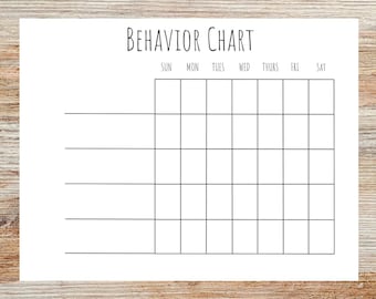 Behavior Chart Reward Chart DIGITAL DOWNLOAD // Printable - Etsy UK