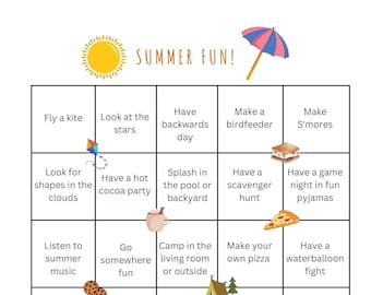 25 Activities for Summer Fun, family games, Printable, Digital Download