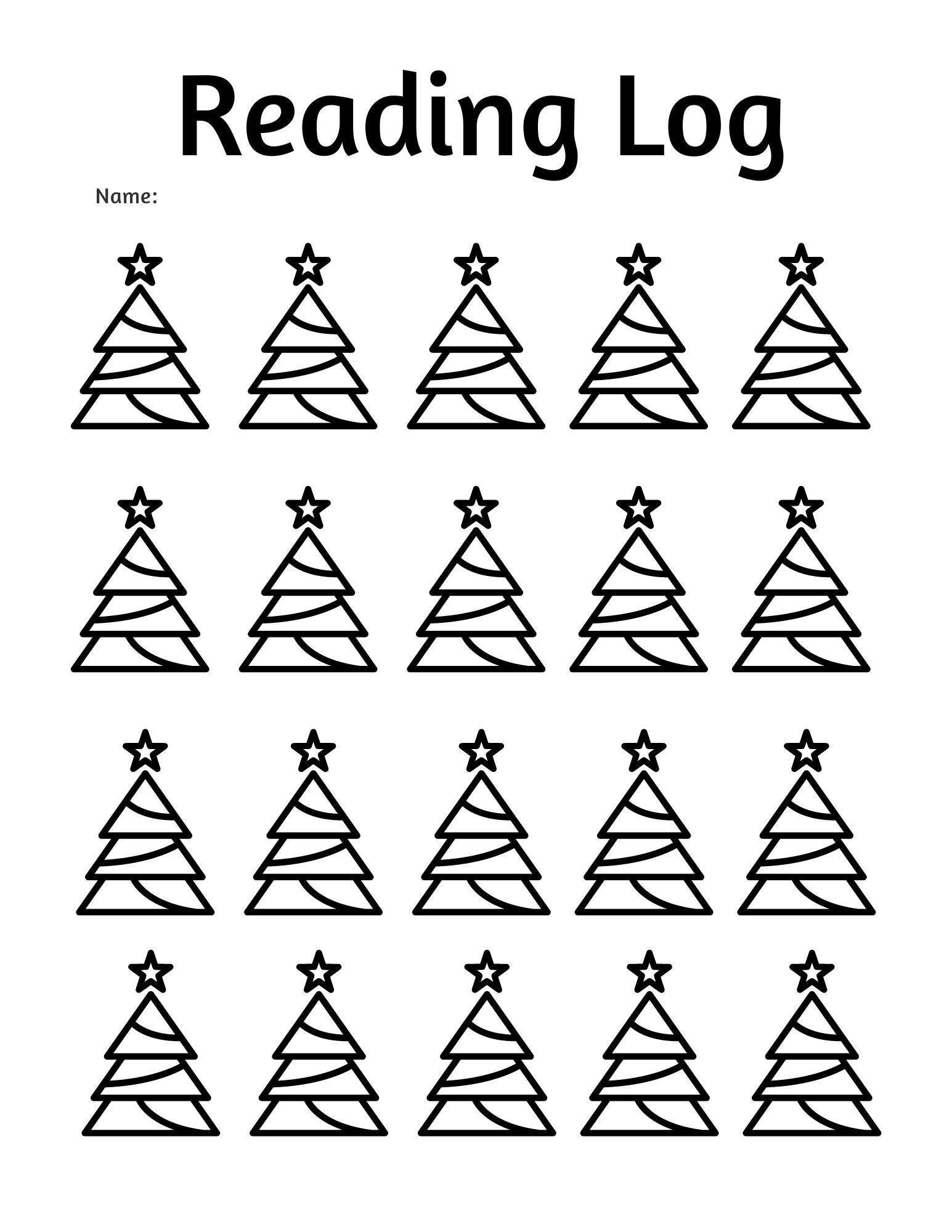 christmas reading log - etsy