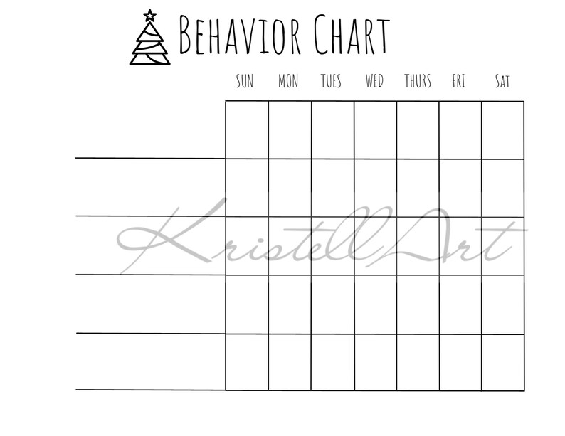 Christmas Behavior Chart, Blank, Printable Digital Download - Etsy