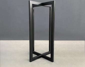 Gambe per tavoli da bar in acciaio per pub e cucina / Altezza personalizzata 36-42" / Base moderna per tavolo rotondo in acciaio per piani da bar / ASYA 4022
